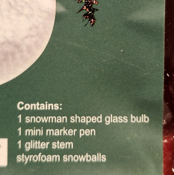 Glass Snowman Ornament Kit, New with Bonus gift - Picture 3 of 13